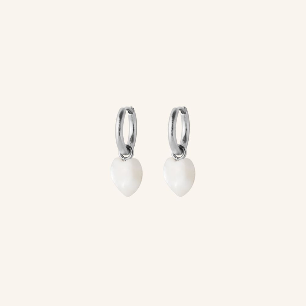 Ocean Heart Huggies in Silver or Gold-Plated Silver by Pernille Corydon