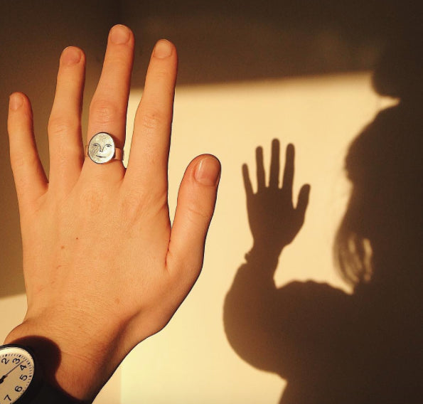 Polly Collins Moon Face Ring in Recycled Sterling Silver - Lifestory