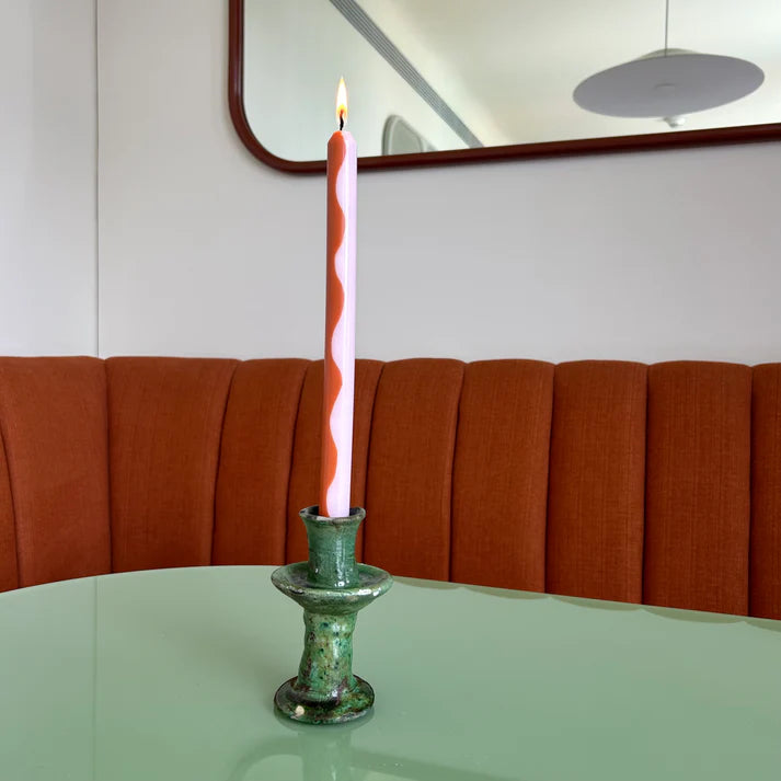 Pygmalion London Set of 2 Patterned Dinner Candles in Various Colours - Lifestory