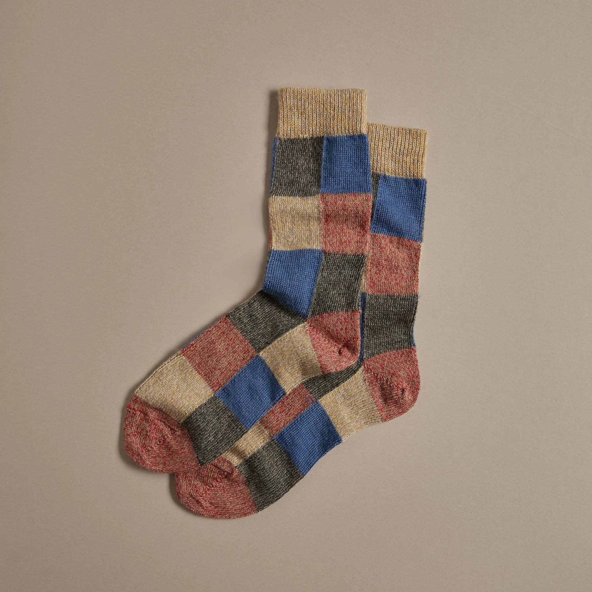 ROVE Knitwear Mens Patchwork Fine Merino Wool Socks - UK Made - Lifestory