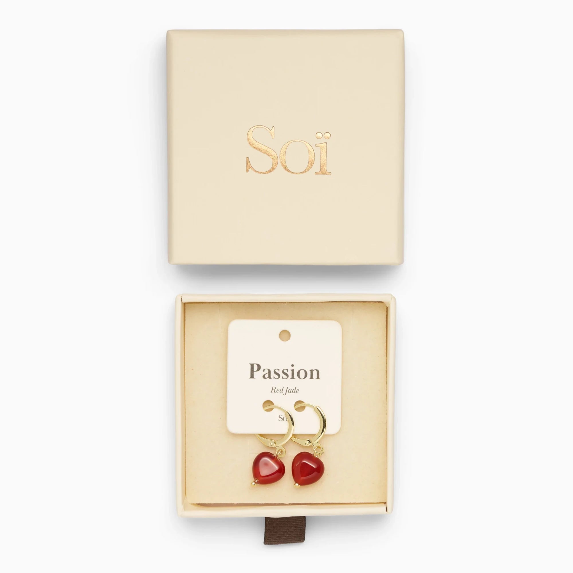 Soï Copenhagen Alma earrings in sustainable jewellery box with meaning card