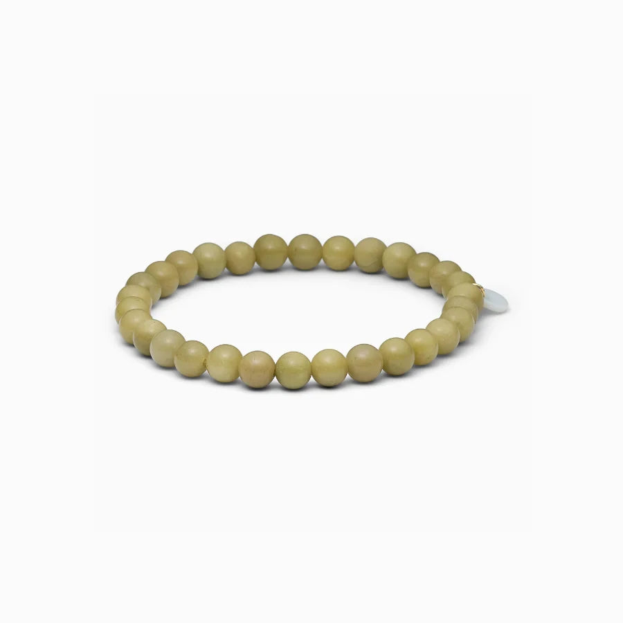 Soï Copenhagen essential Green Alashan Agate crystal stretch bracelet