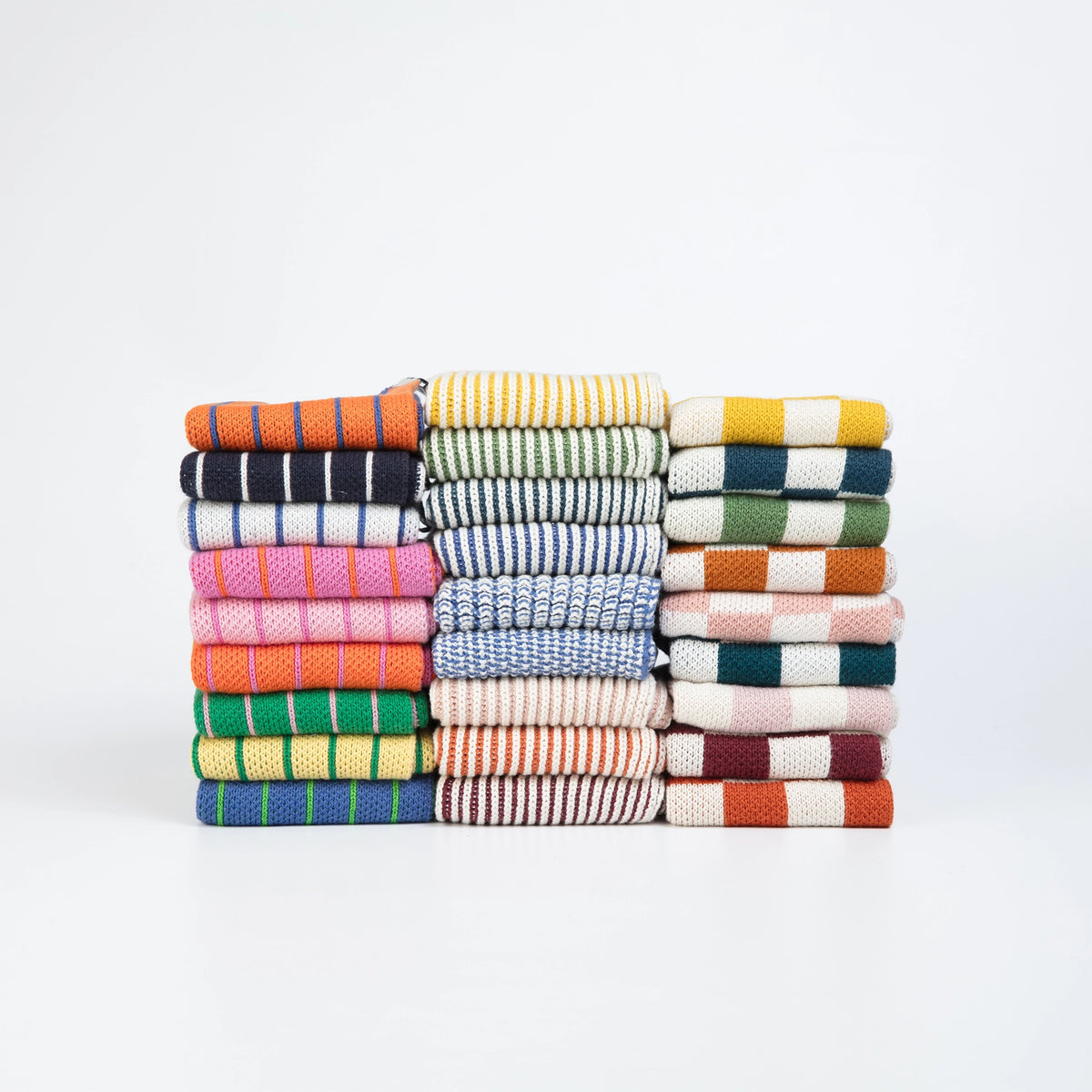 Sophie Home Reusable Cotton Striped Dish Cloths - Set of 3