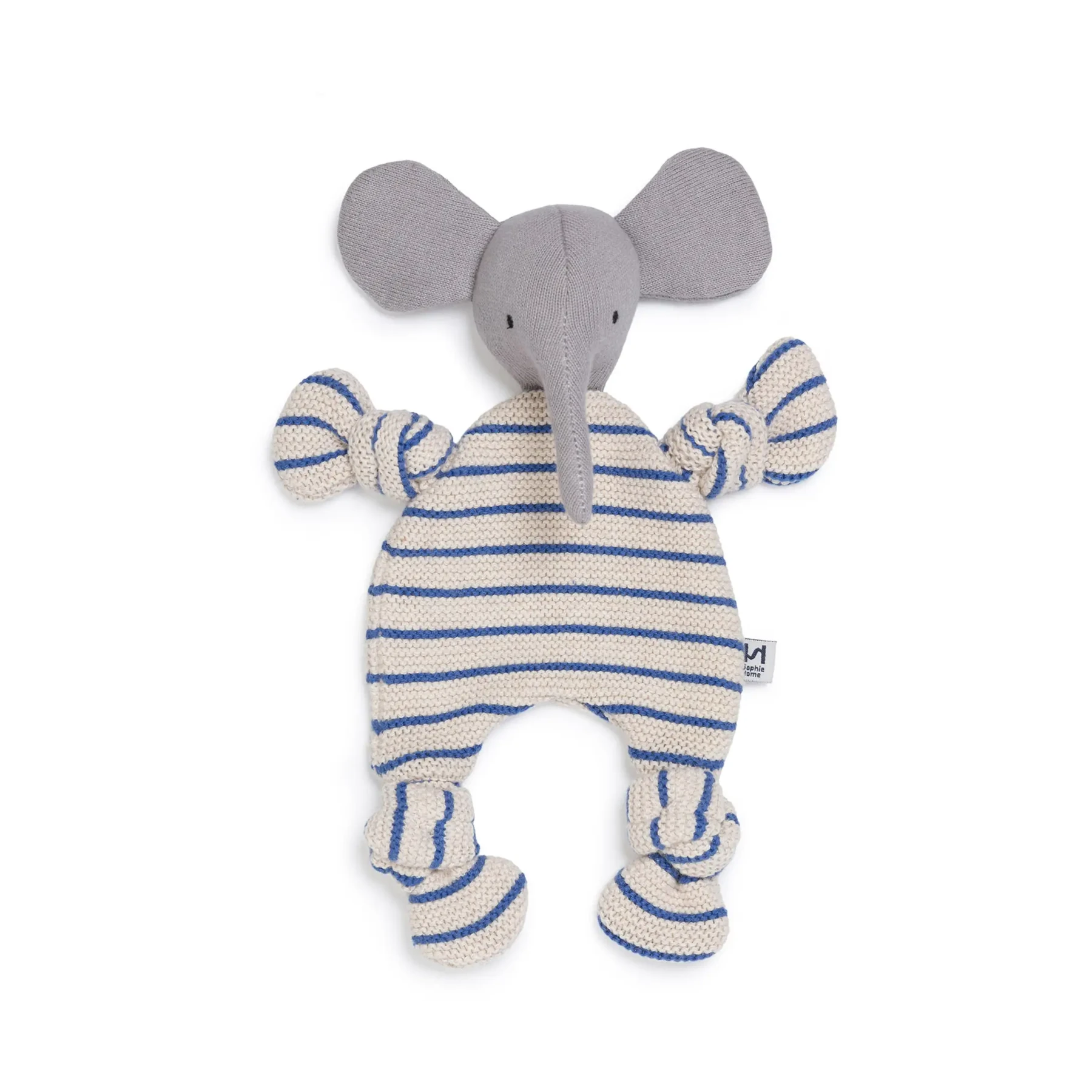 Sophie Home Elephant Comforter Cuddle Cloth in Cobalt Stripe - Lifestory