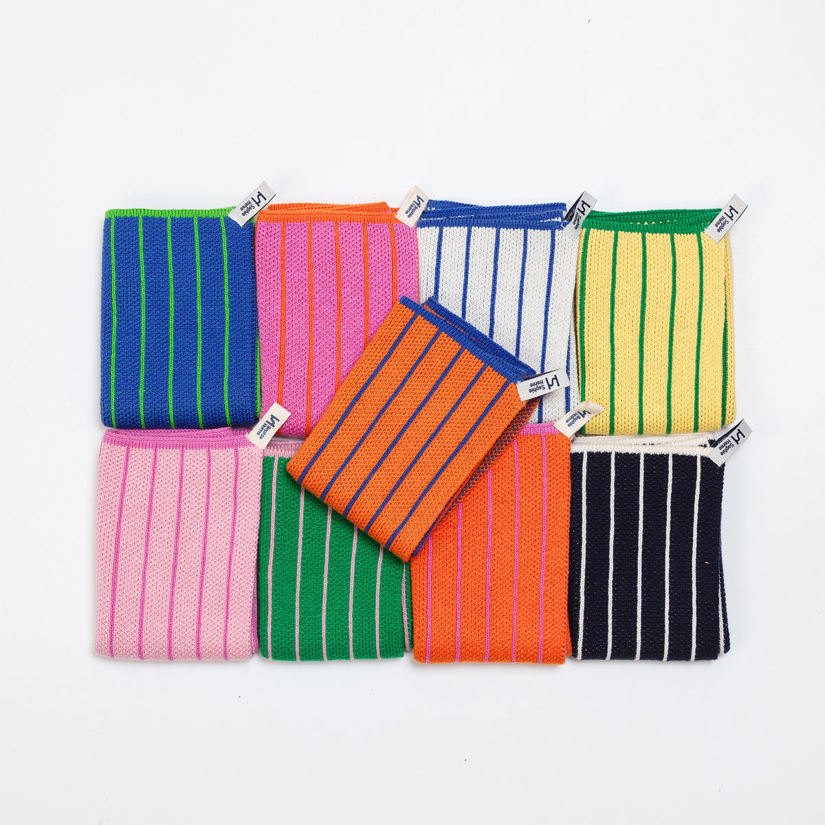 Sophie Home Reusable Cotton Striped Dish Cloths - Set of 3