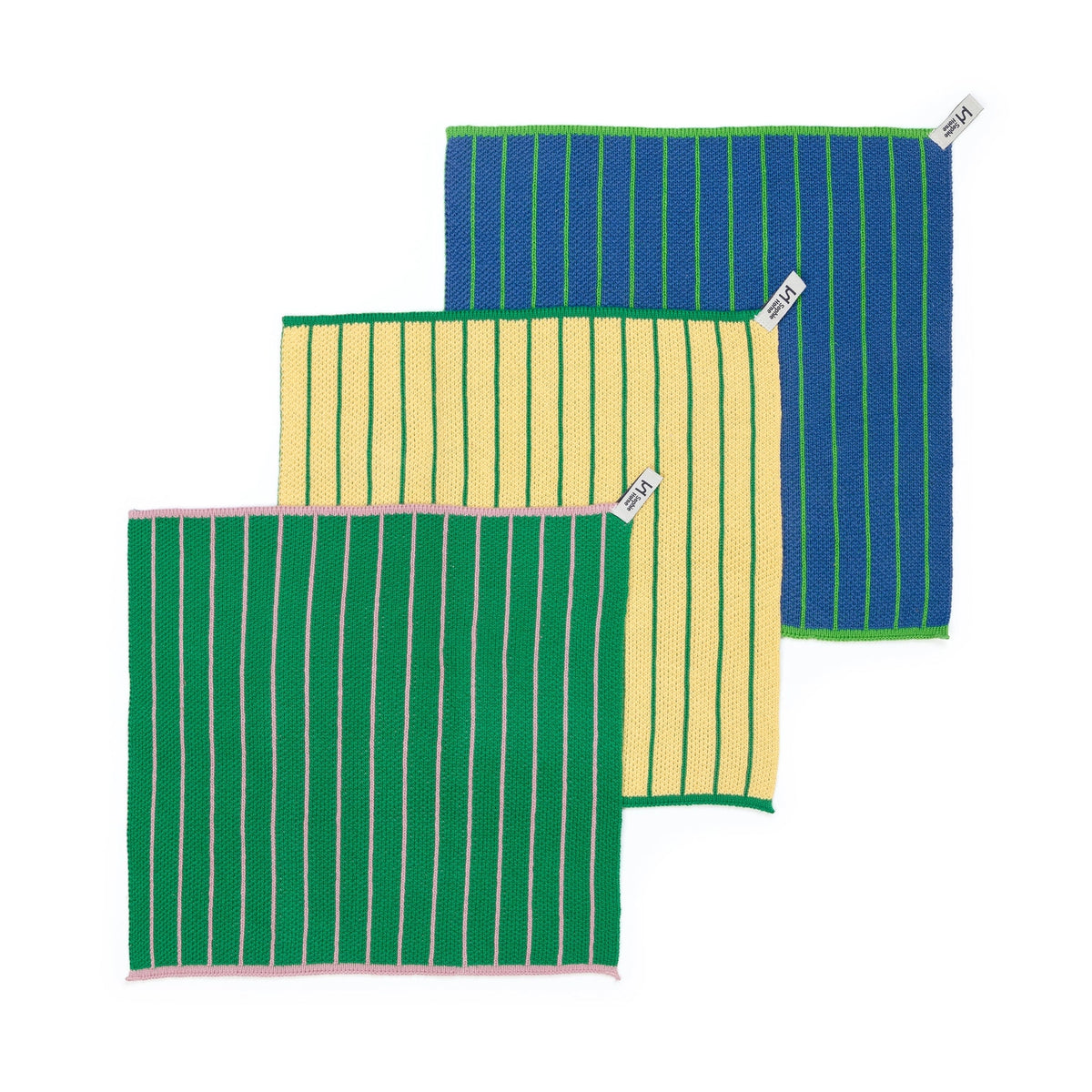 Sophie Home Reusable Cotton Striped Dish Cloths - Set of 3