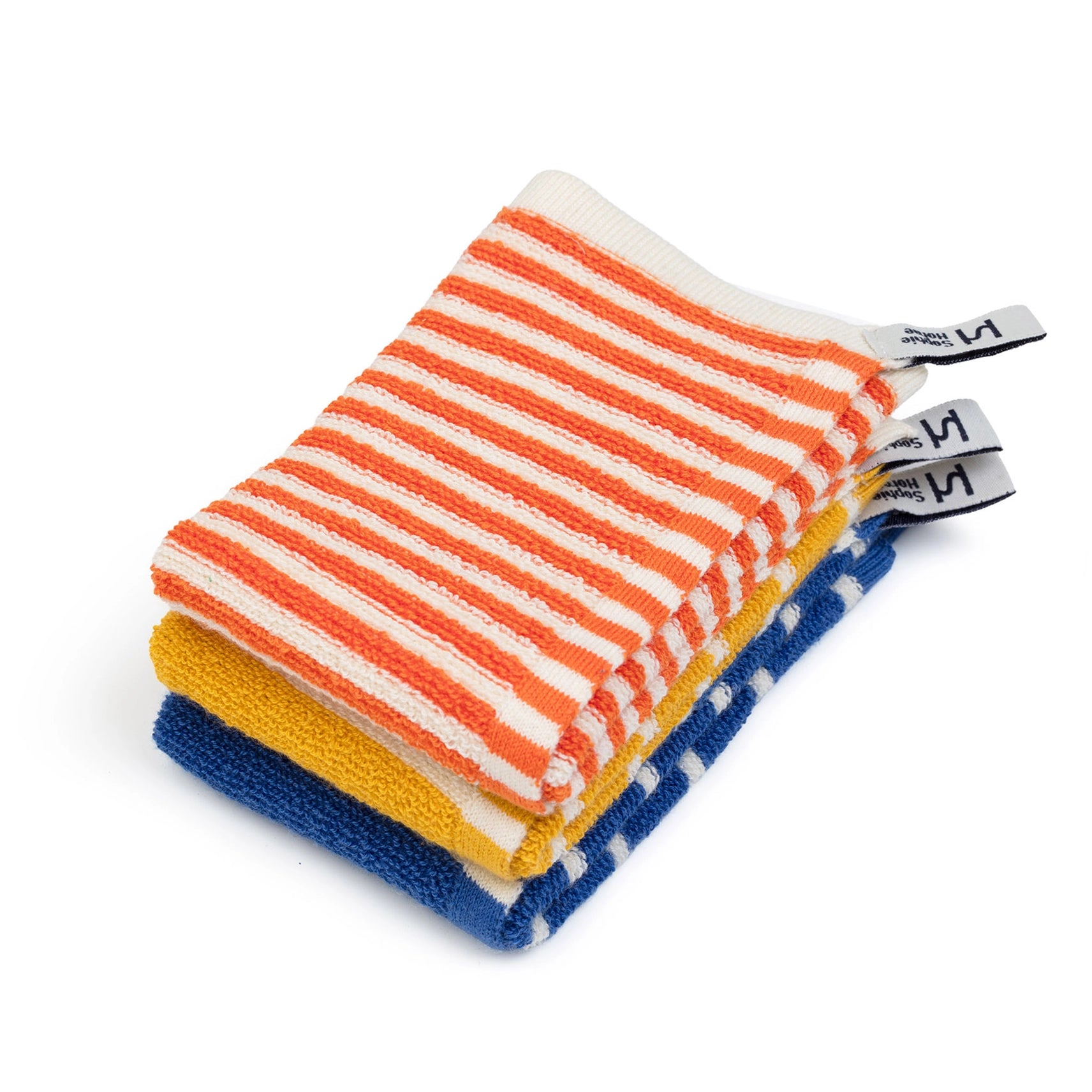 Sophie Home Reusable Striped Terry Washcloths - Set of 3 - Lifestory