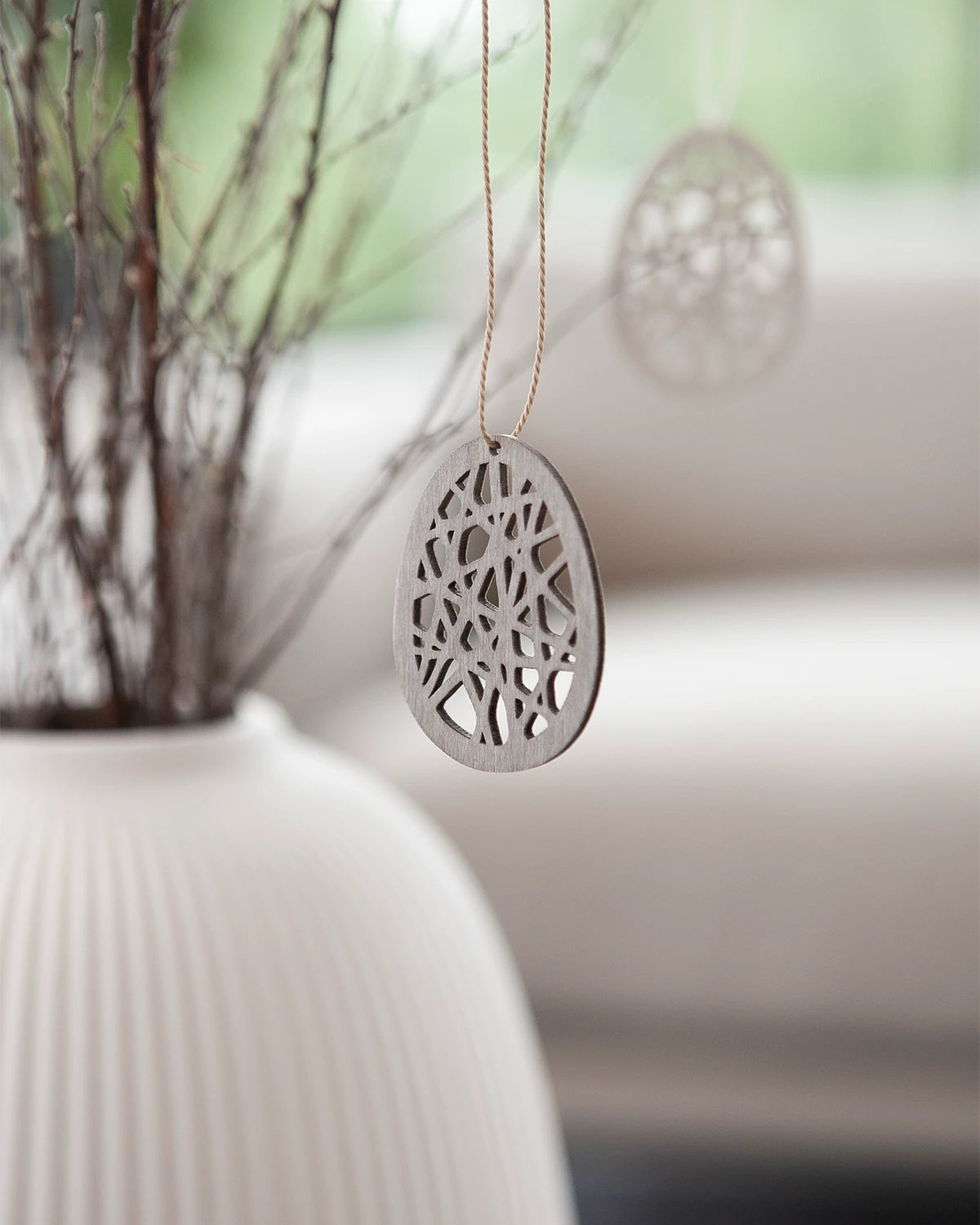 Storefactory 'Steninge' Hanging Wooden Egg Decoration in Various Colours - Lifestory