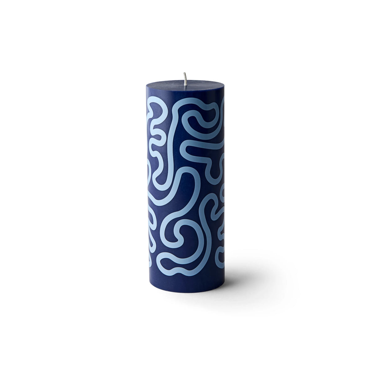 Studio About Pillar Candle in dark blue and light blue