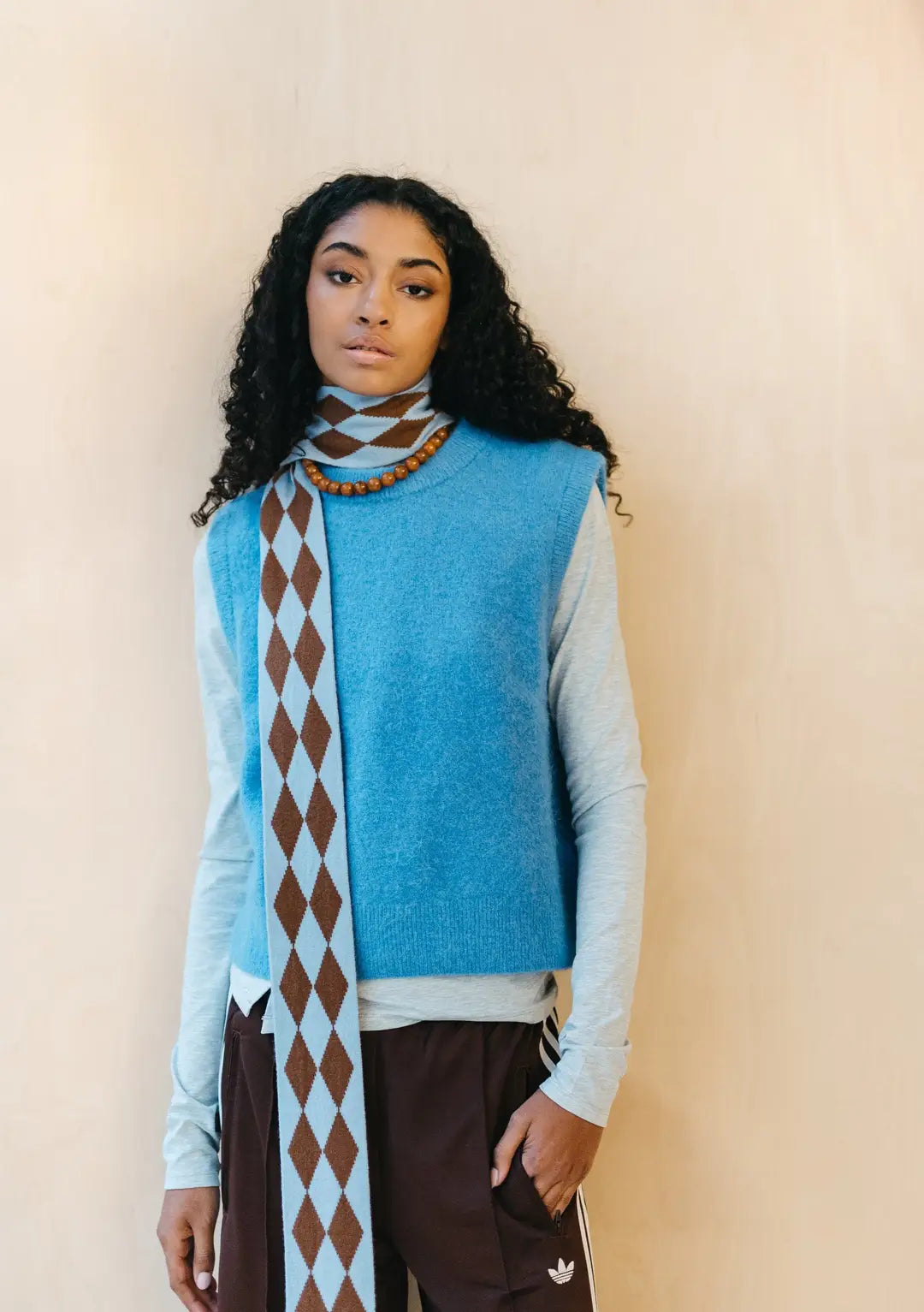 TBCo Merino Wool Skinny Harlequin Scarf in Various Colours