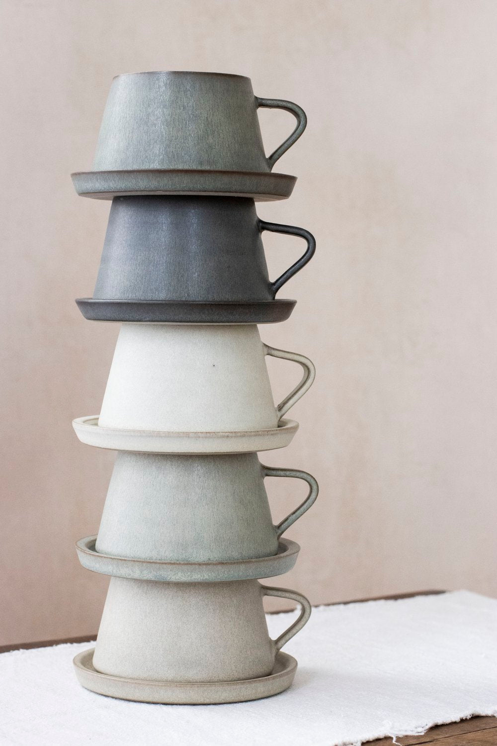 Tapered Cup & Saucer | Moss Green | by Borja Moronta - Lifestory - Borja Moronta