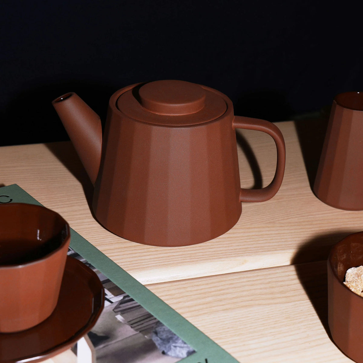 Fade Porcelain Teapot in Cacao by The Conran Shop