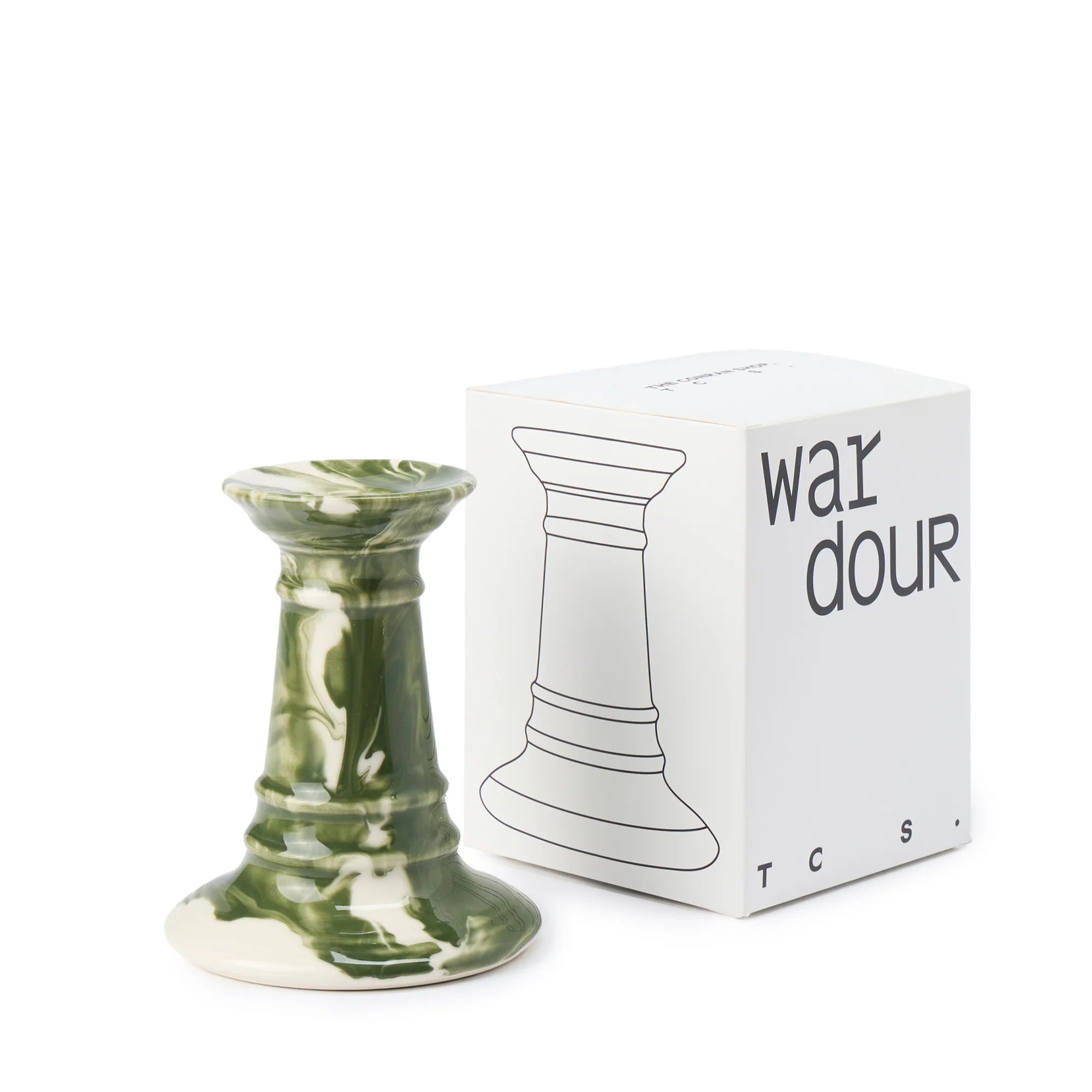 Wardour Stubby Candle Holder in Marbled Earthenware by The Conran Shop - Lifestory