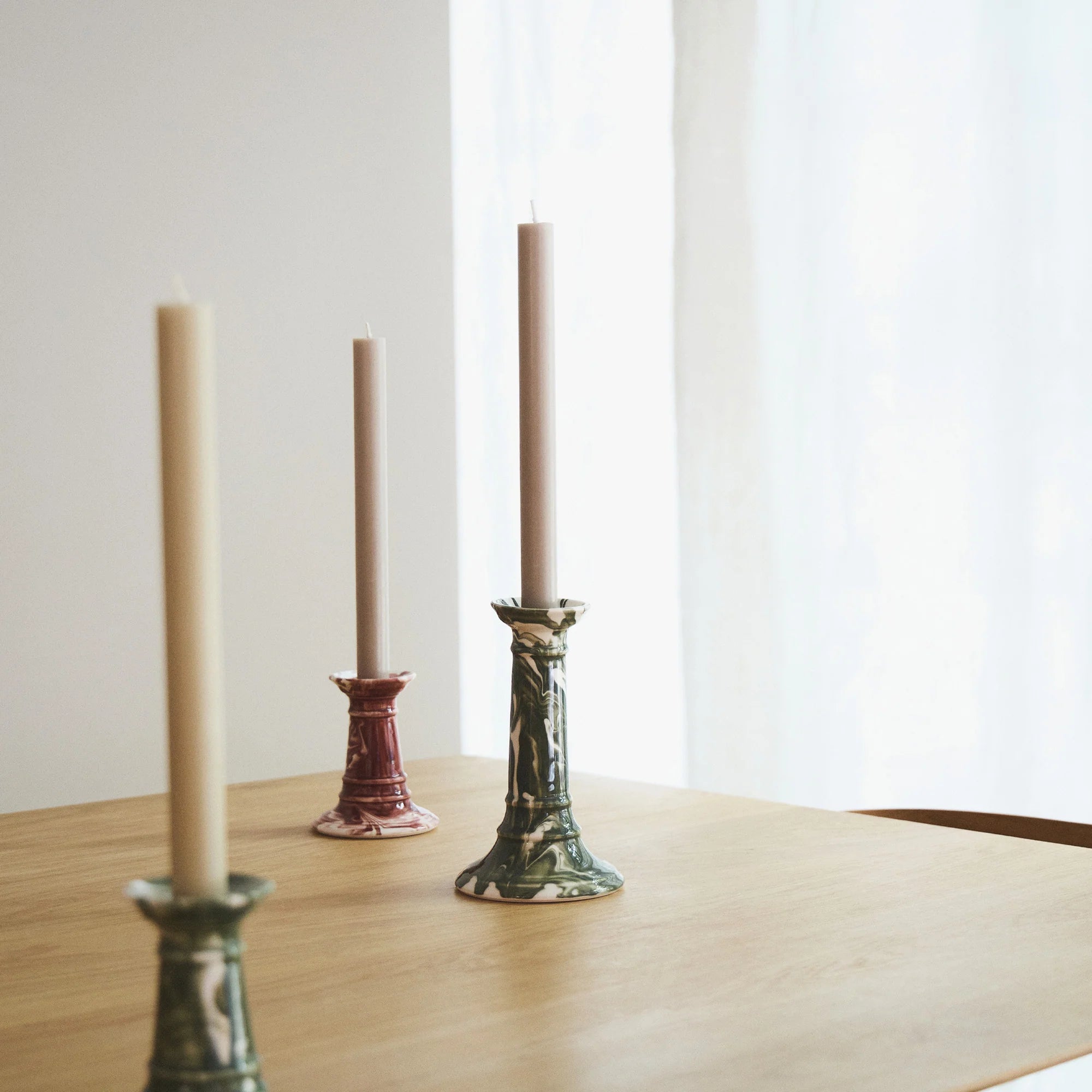 Wardour Stubby Candle Holder in Marbled Earthenware by The Conran Shop - Lifestory
