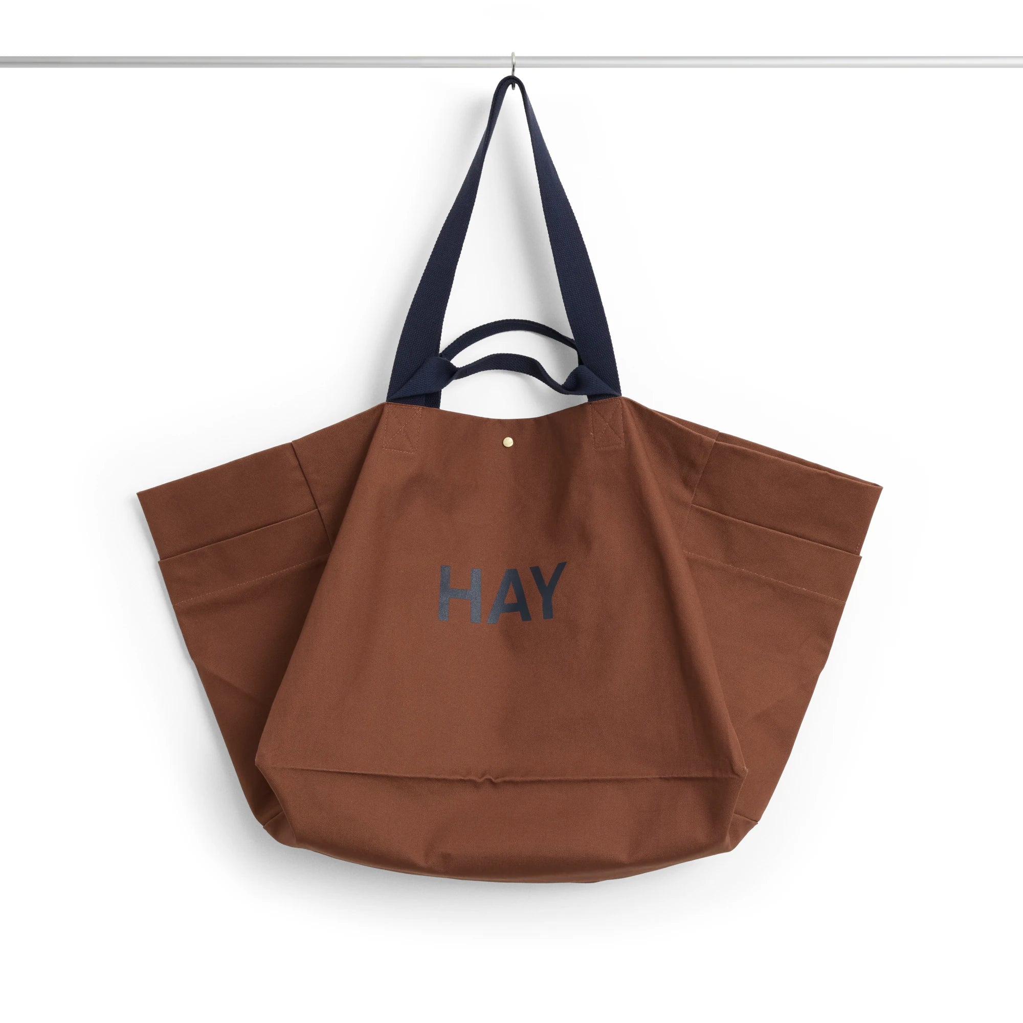 HAY Organic Cotton Large Weekend Bag with Popper in Milk Chocolate