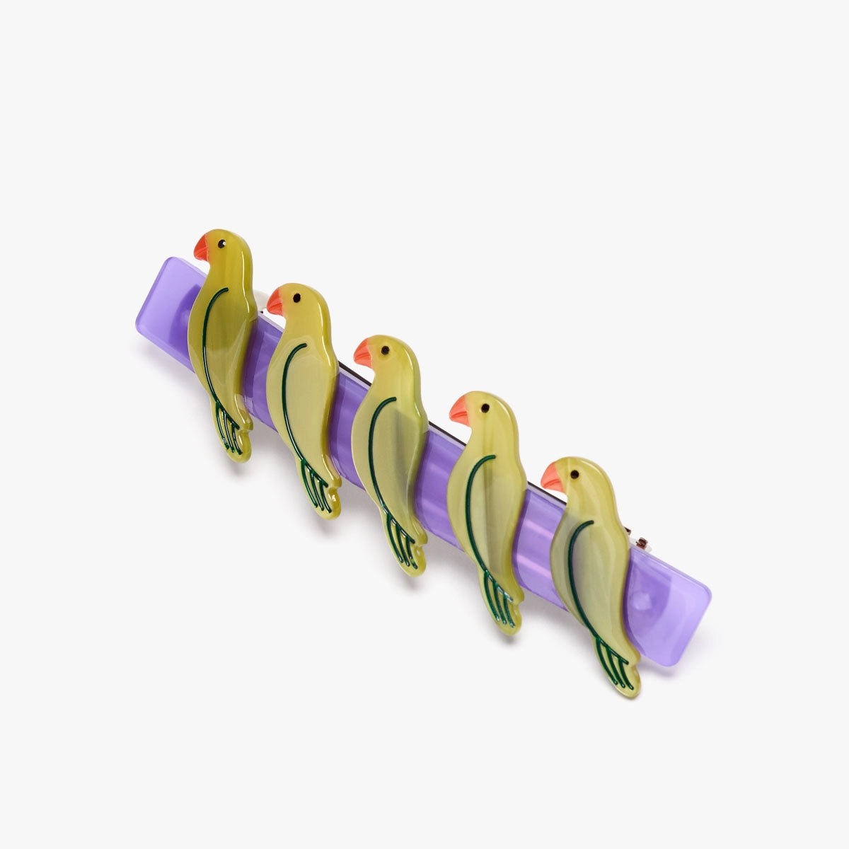 Winona Irene Green Pasadena Parrots French Barrette Hair Clip