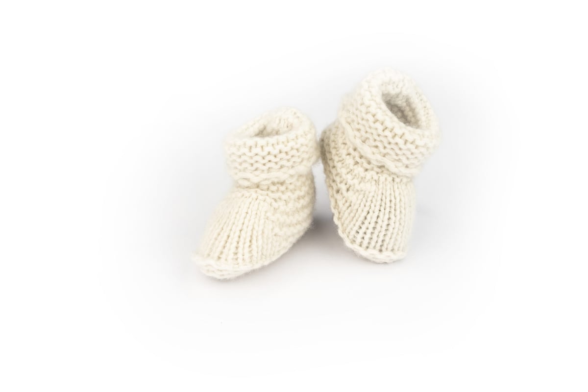Yoko Wool Baby Booties in Natural Cashmere & Merino