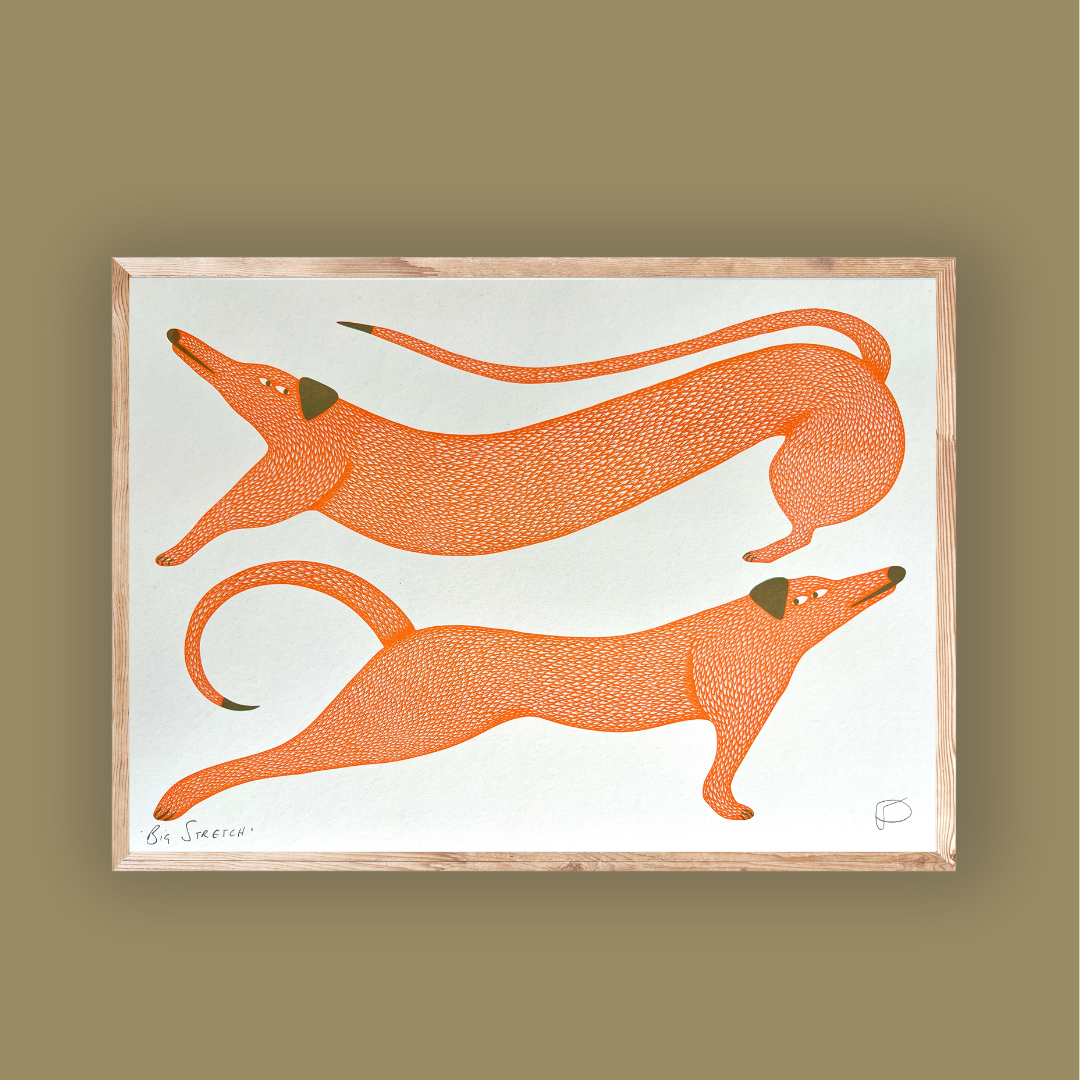 "Big Stretch" Unframed A3 Riso Print by Strangford - Lifestory
