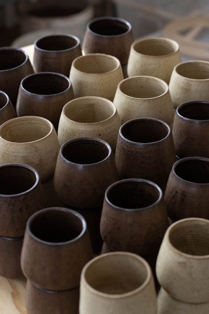 Latte Cup in Bark Glaze by Blanc Ceramics