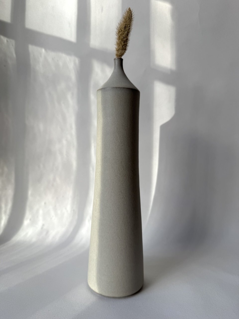 Large Ceramic Bottle No. 12 | Tapered Neck | Warm White | by Borja Moronta - Lifestory