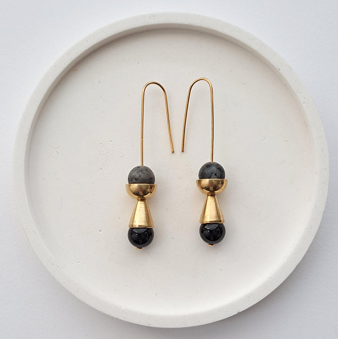 Form Brass Cup & Cone Earrings | by brass+bold - Lifestory