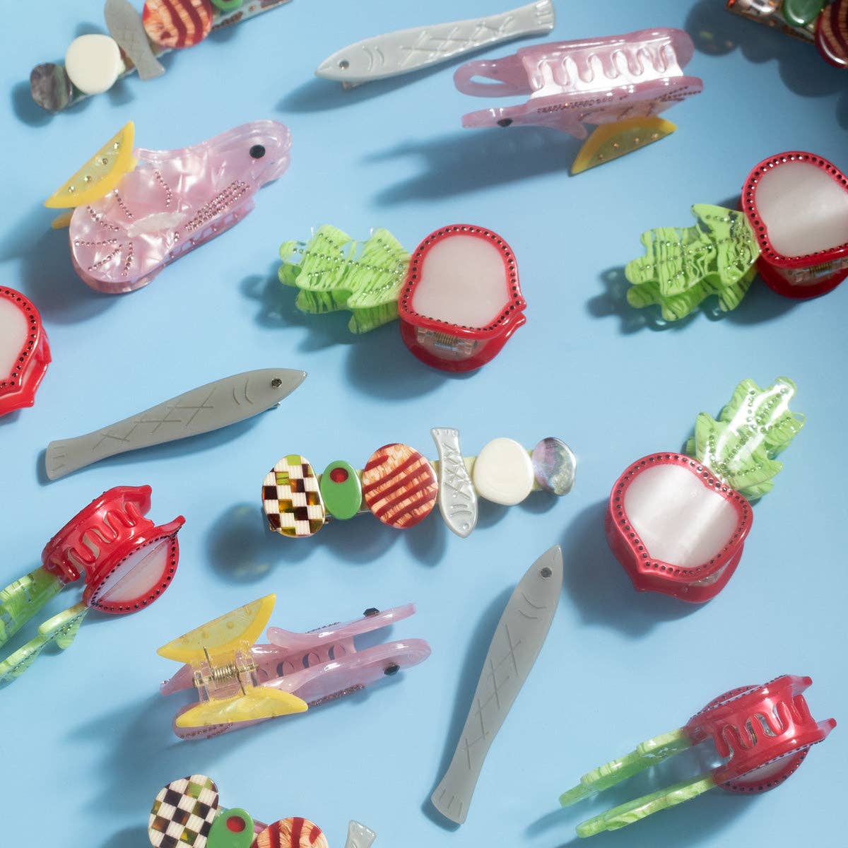 Winona Irene Sardine Fish Acetate Hair Clip Set of 2 - Lifestory