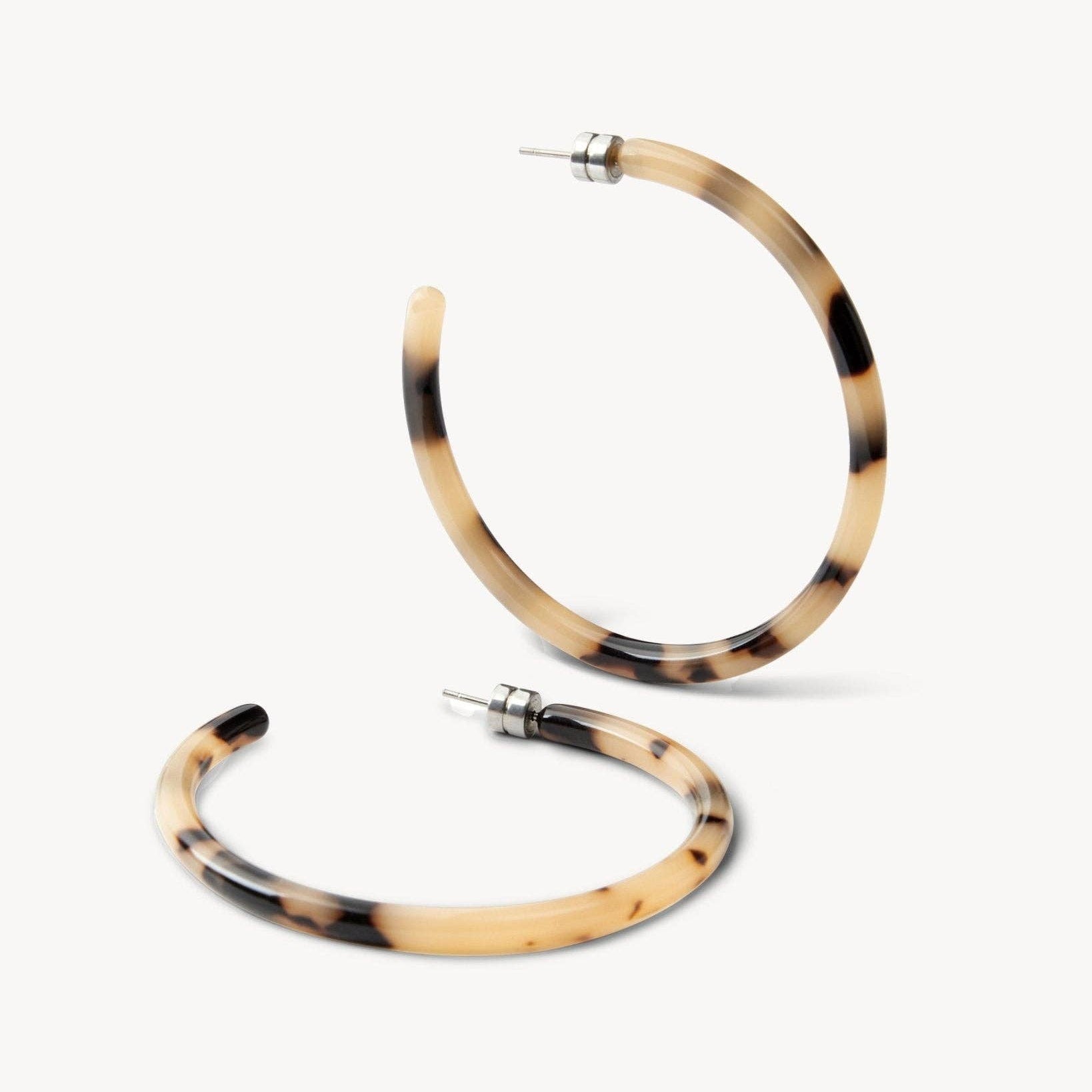 MACHETE Large Hoops in Blonde Tortoise Acetate - Lifestory