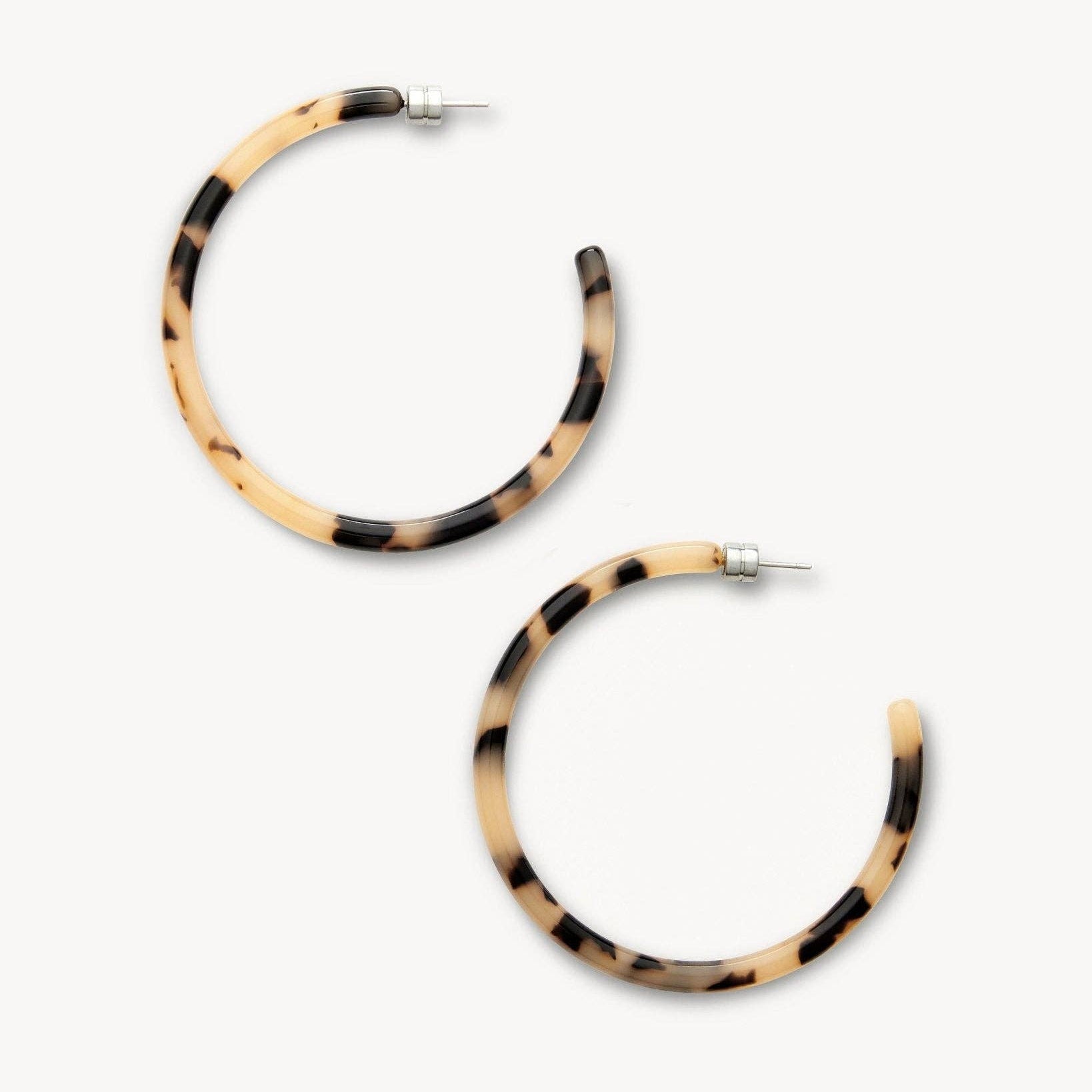 MACHETE Large Hoops in Blonde Tortoise Acetate - Lifestory