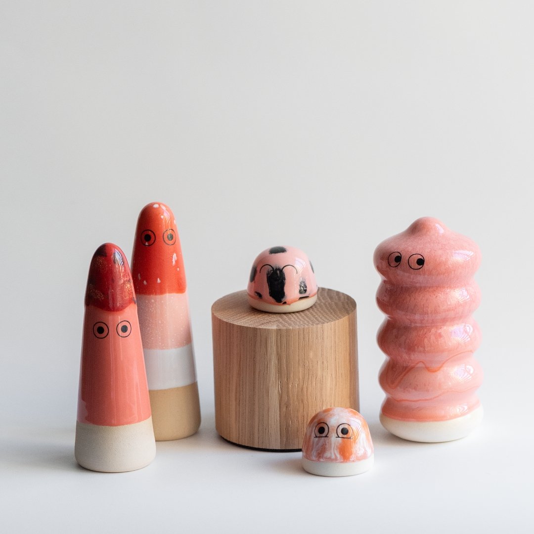 Ghost | Strawberry Cap | Ceramic Figurine | by Studio Arhoj - Lifestory