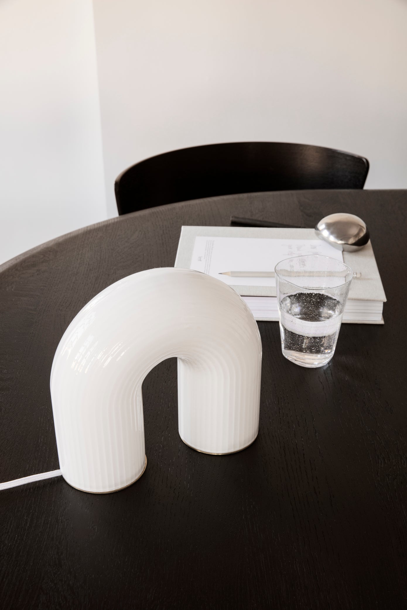Vuelta arch lamp | White | Reeded Glass - Lifestory - ferm LIVING