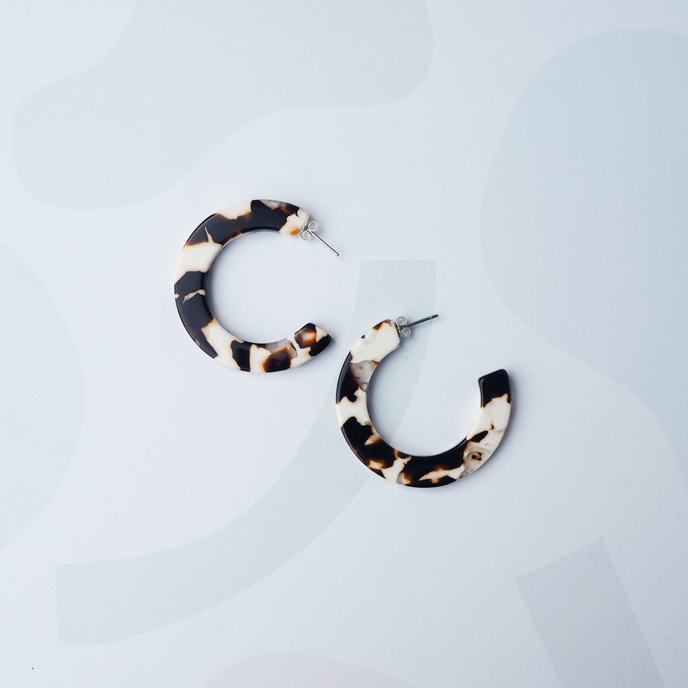 Umber Midi Hoop Earrings | Umber & Winter White | by Custom Made - Lifestory - Custom Made
