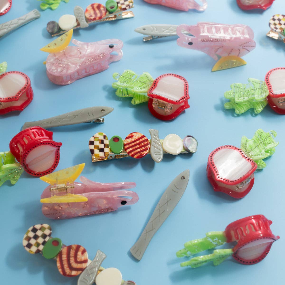 Winona Irene Hors D’oeuvre Appetiser Alligator Hair Clip - Lifestory