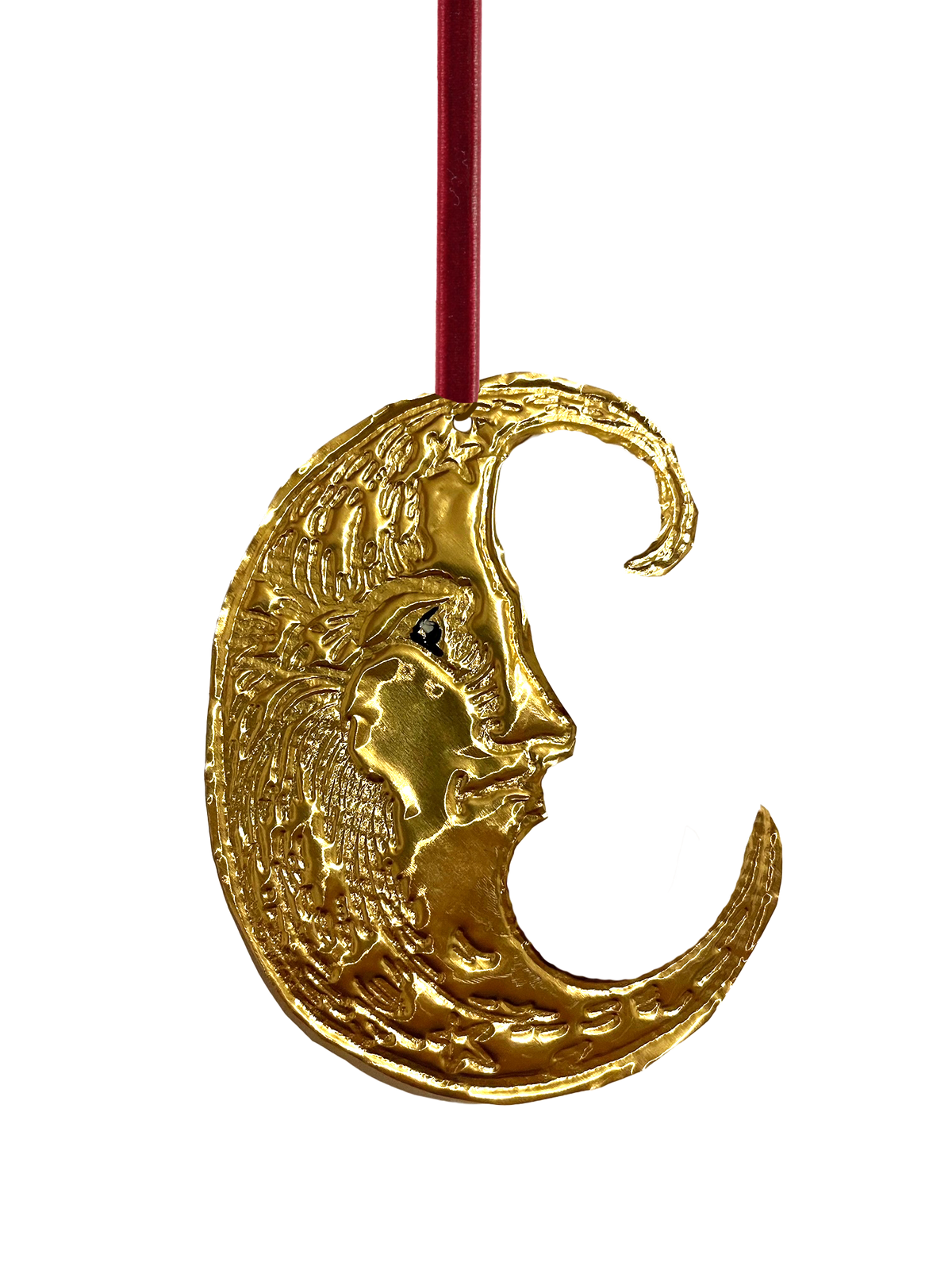 Tin Embossing Moon Ornament with Ribbon - Lifestory