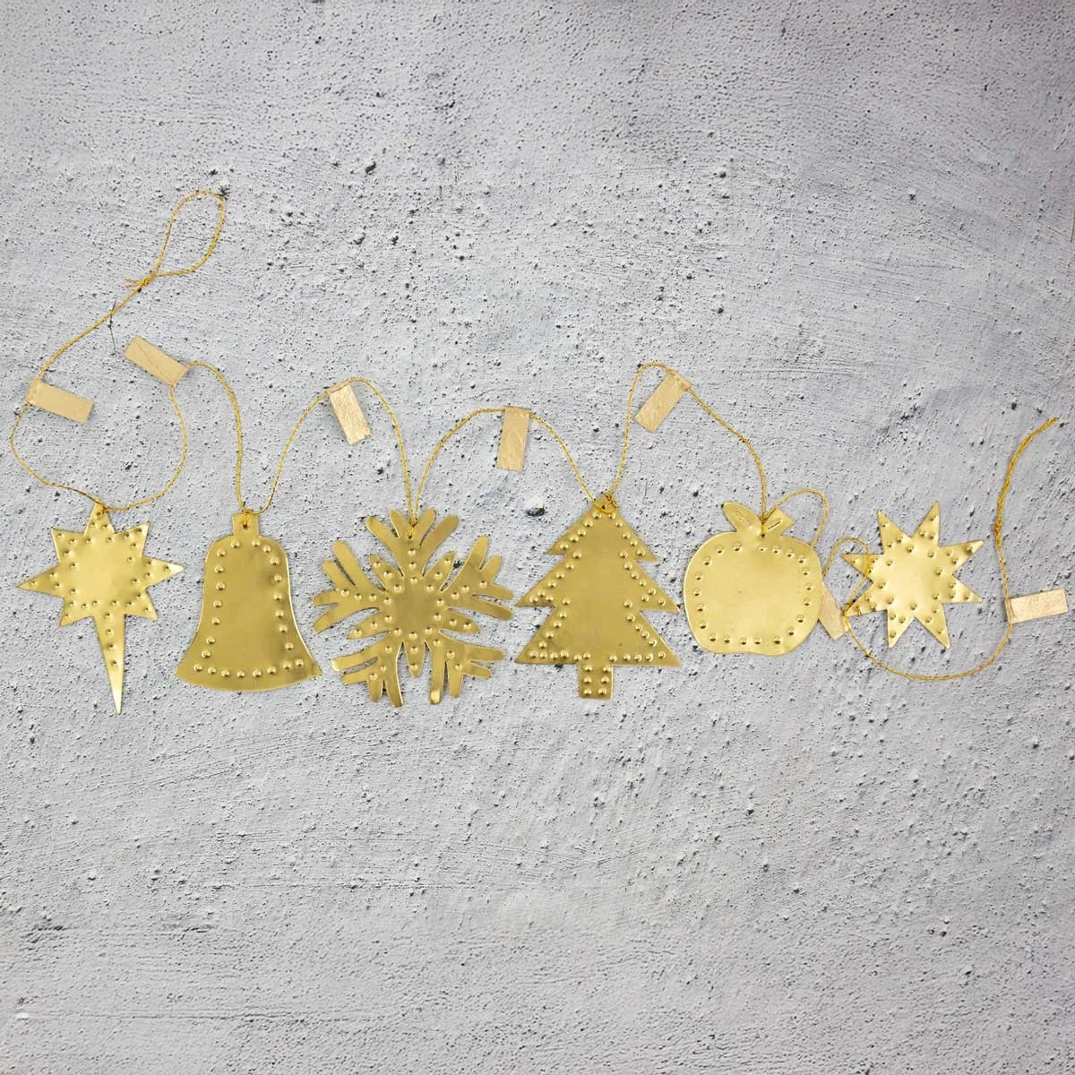 Festive Brass Embossing Hanging Garland cm