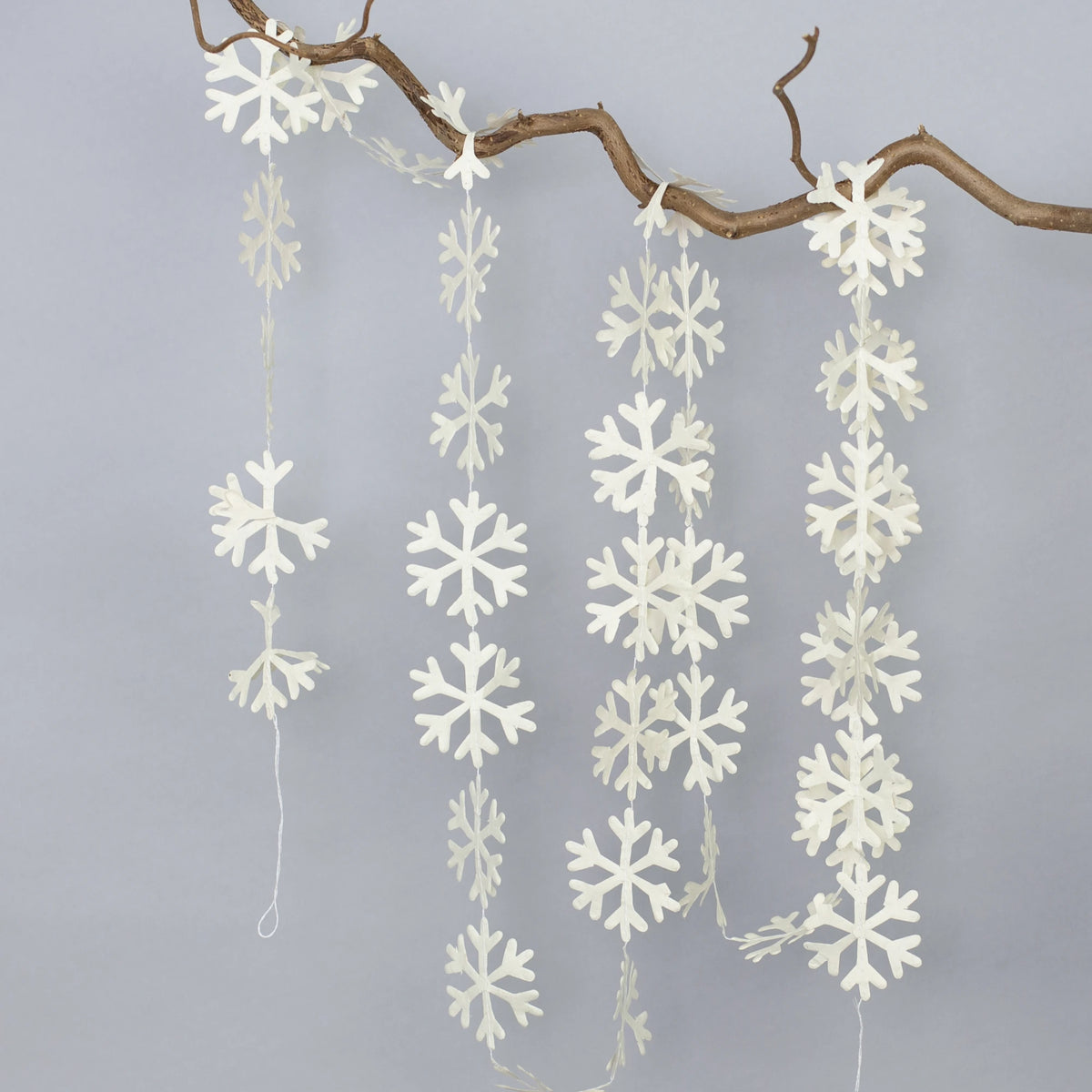 Snow Hanging Lokta Paper Garland 250cm - Lifestory