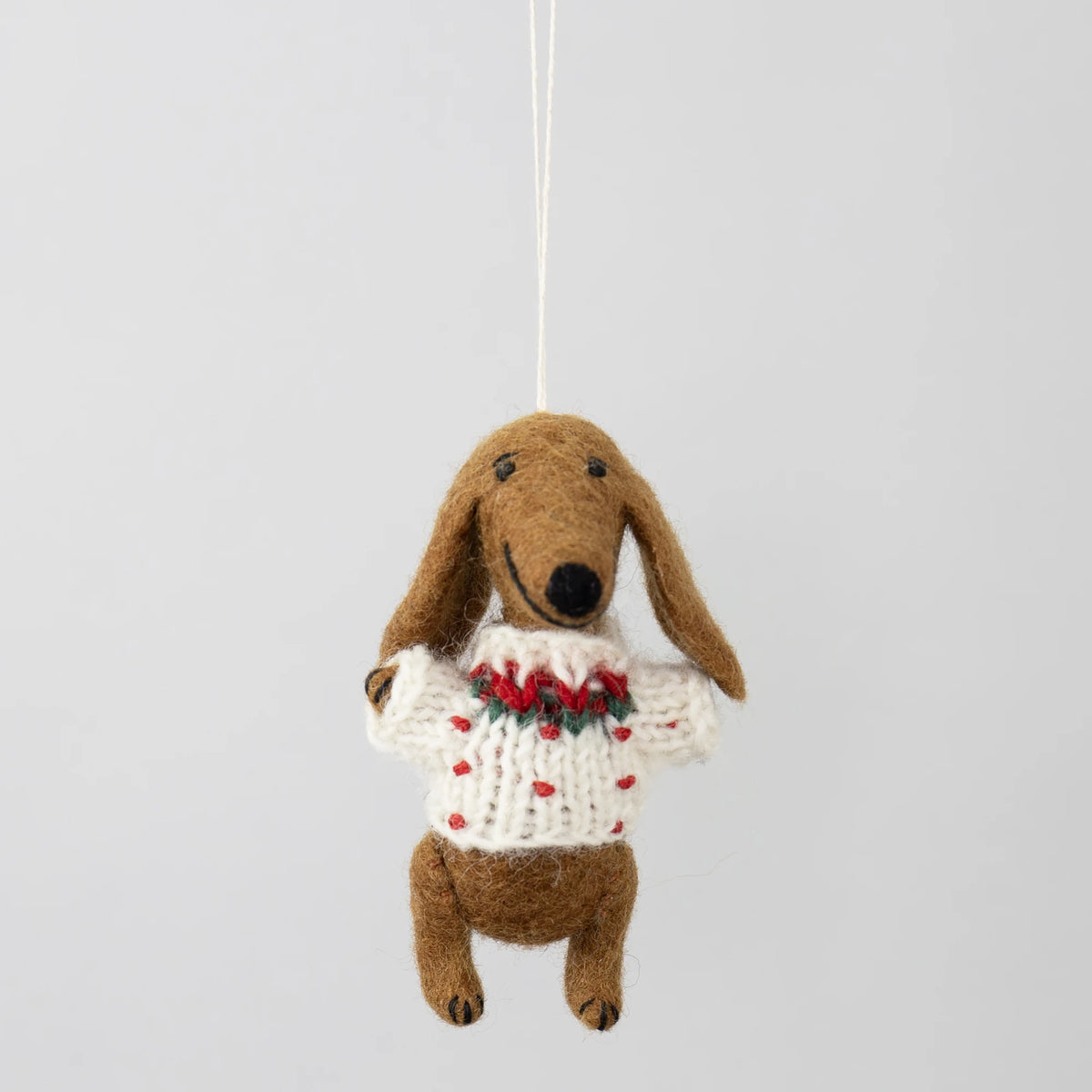 The Dachshund Hand Felted Hanging Ornament - Lifestory
