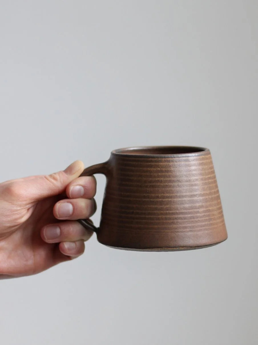 Short Mug in Tamba Glaze | 320ml | Hand Thrown | by Aku Ceramics - Lifestory