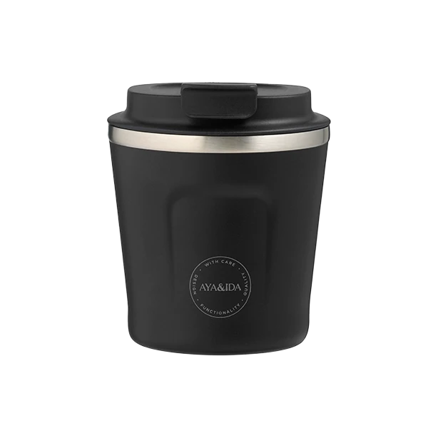Aya & Ida 240ml CUP2GO for Hot & Cold Drinks in Various Colours - Lifestory #color_Matte black