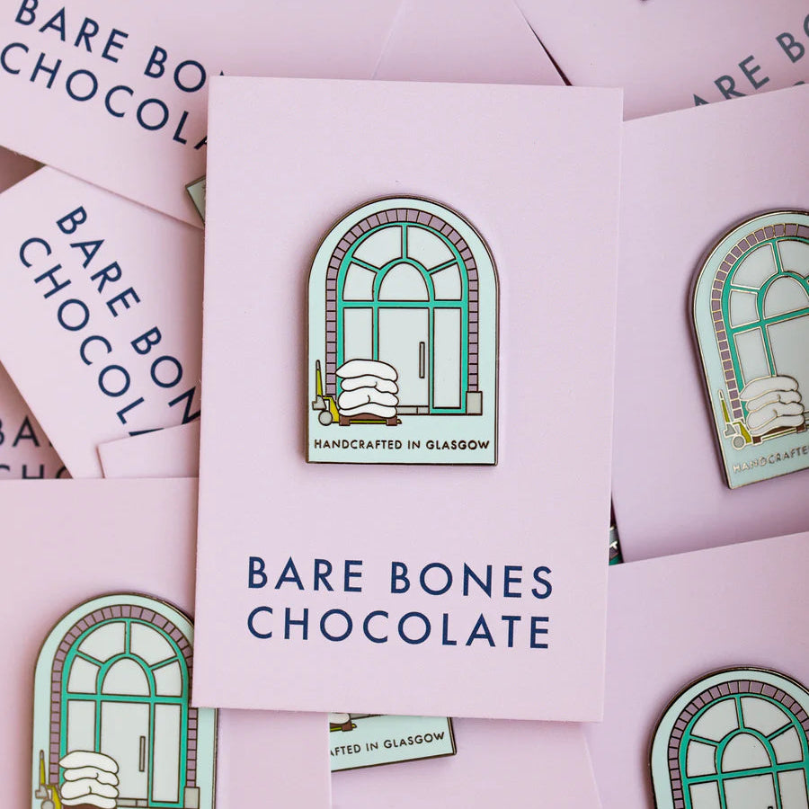 Bare Bones Enamel Pin Badge - 'Handcrafted in Glasgow' - Lifestory