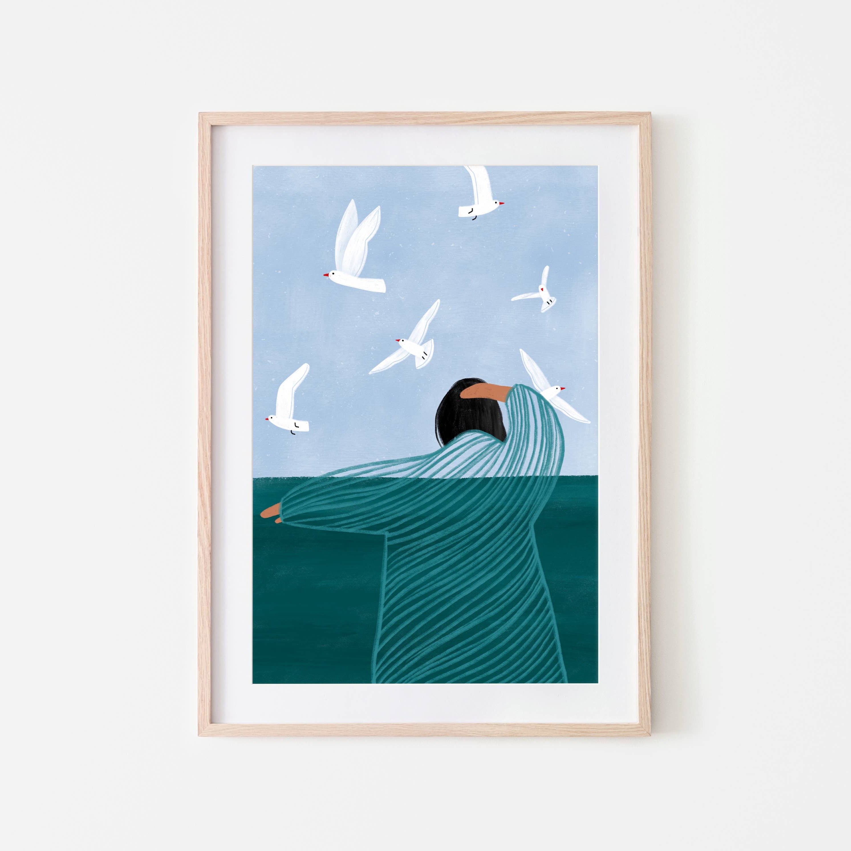 Bea Müller 'Seaside' A3 Unframed Art Print framed for reference