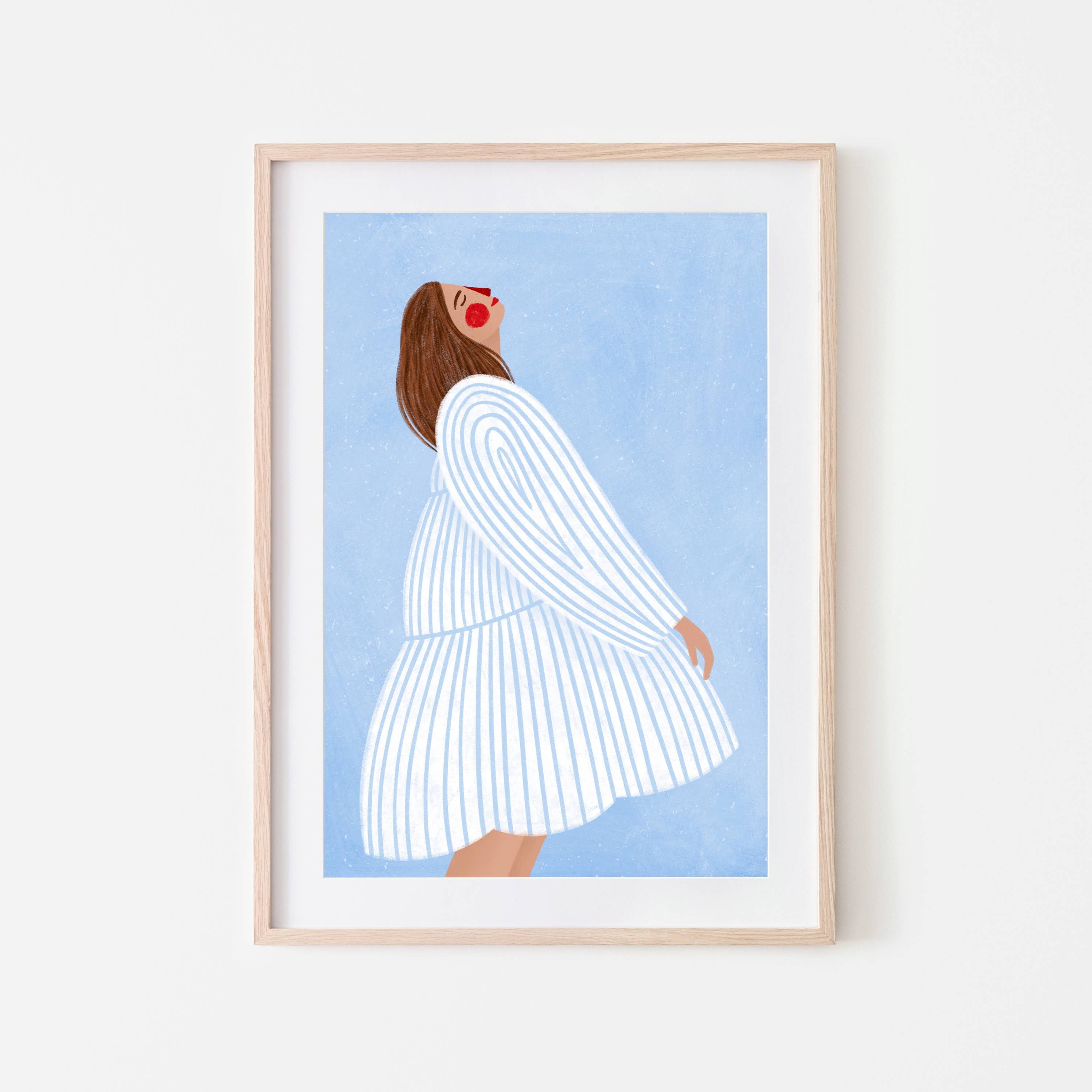 Bea Müller 'The Woman With The Blue Stripes' A3 Unframed Art Print framed for reference