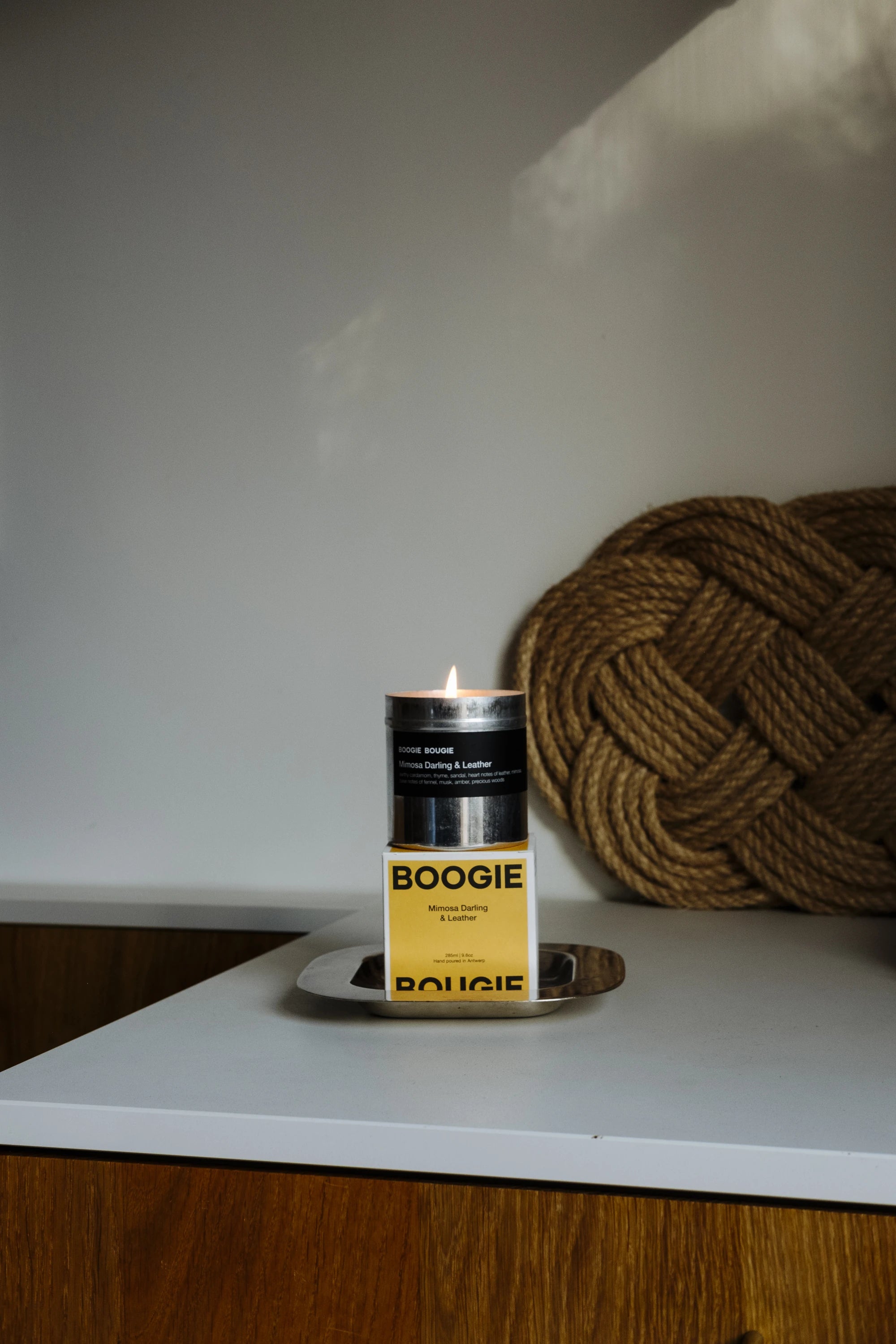 Boogie Bougie Mimosa Darling & Leather 250g Scented Soy Wax Candle - Lifestory