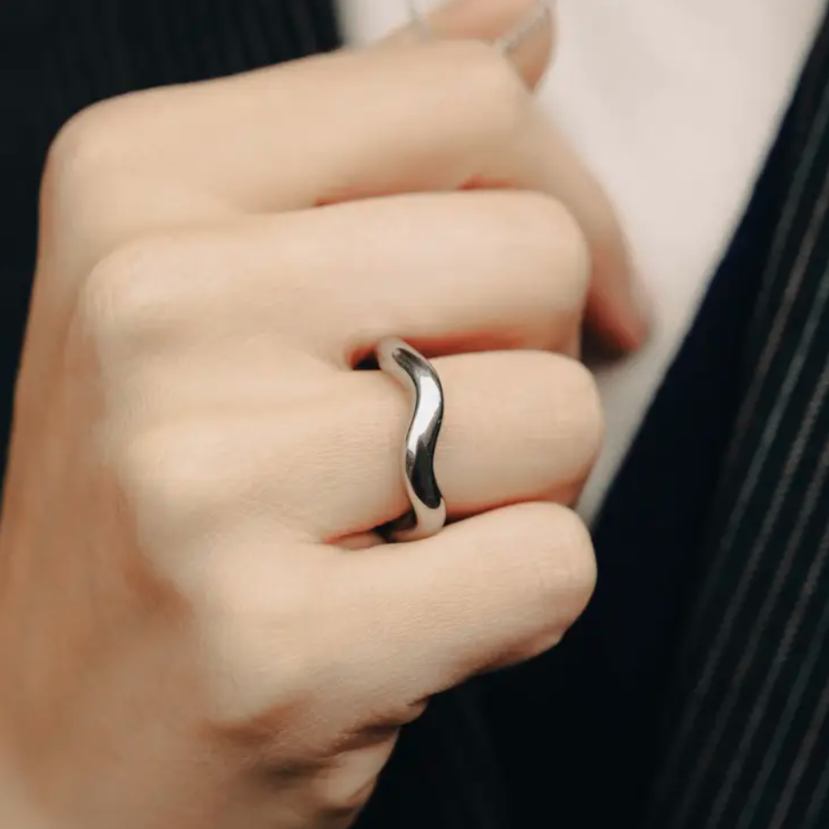 Silver Chunky Irregular Band Ring | Unisex | Gift Boxed | by Nordic Muse - Lifestory