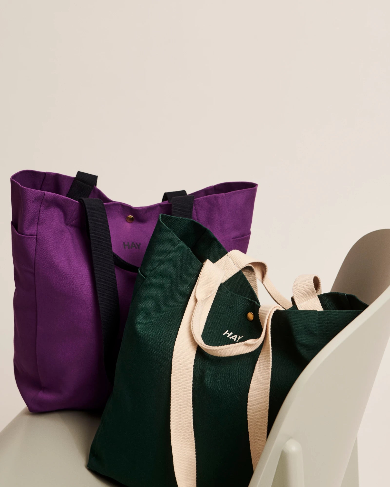 HAY Organic Cotton Everyday Tote Bag - Medium in Dark Green | Lifestory