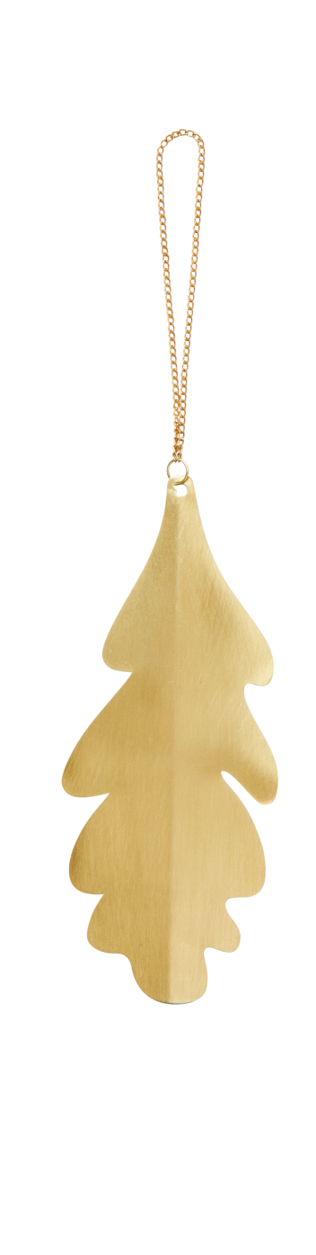 Ferm Living Set of 4 Brass Oak Leaf Ornaments - Lifestory