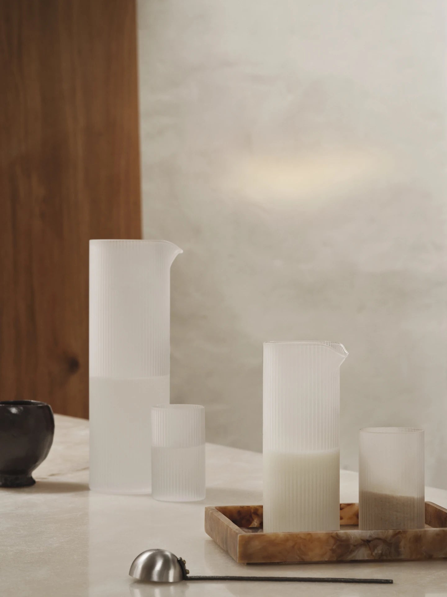 Ferm Living 'Mist' Rectangular 15x20cm Tray in Marbled Resin - Lifestory