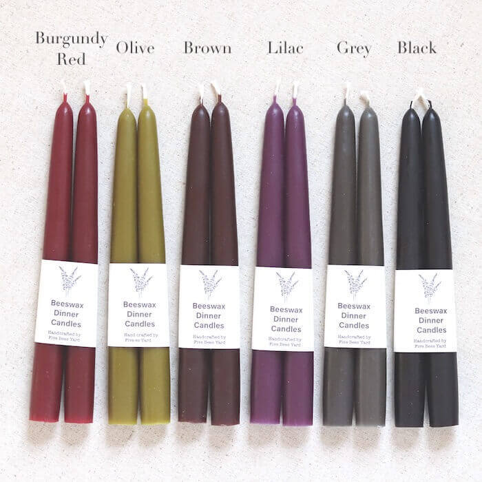 Beeswax Candle Pair in Various Colours by Five Bees Yard - Lifestory