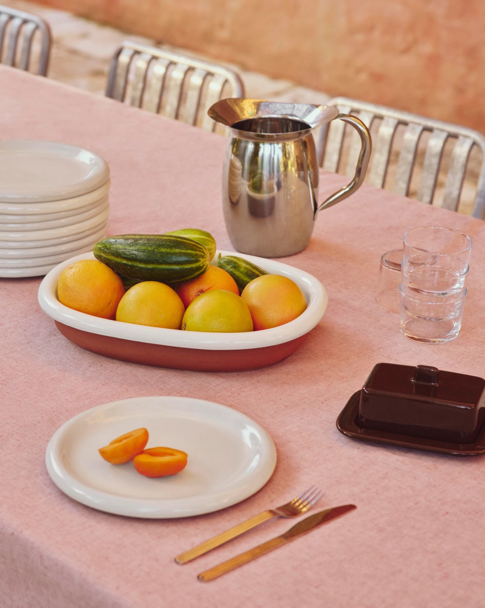 HAY Barro oval dish on a table setting