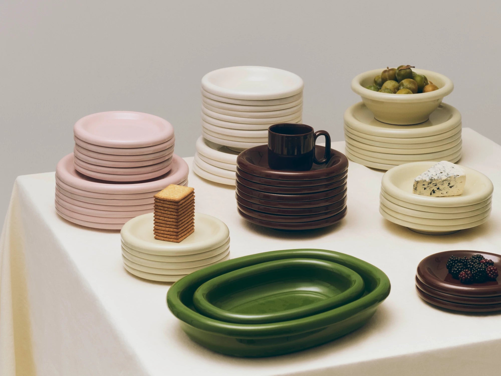 HAY Barro Salad Bowl Small in Pistachio Glazed Terracotta - Lifestory