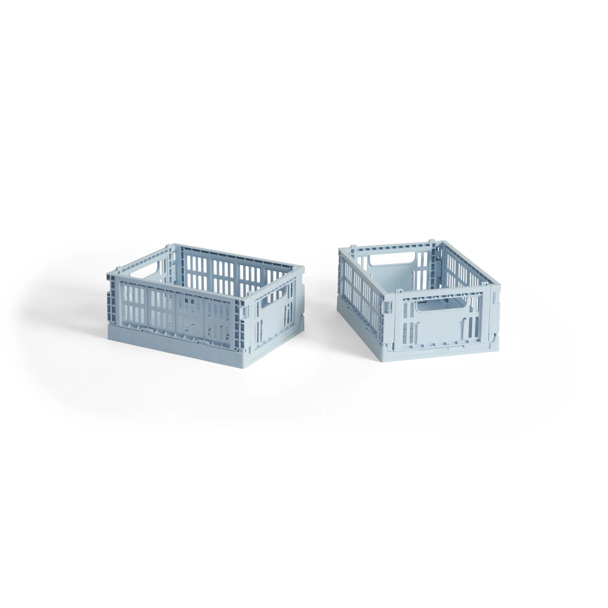 HAY Colour Crate Collapsible Mini set of 2 in soft blue | Lifestory